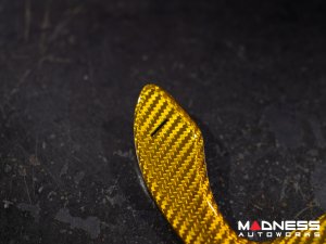  Alfa Romeo Giulia Paddle Shifter Covers - Carbon Fiber - Yellow Candy